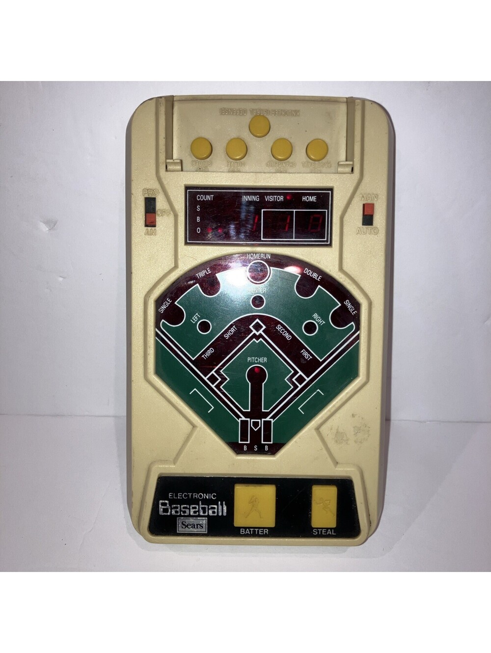 Entex Baseball 2 Electronic Handheld Game Vintage 1980 Video Game WORKS